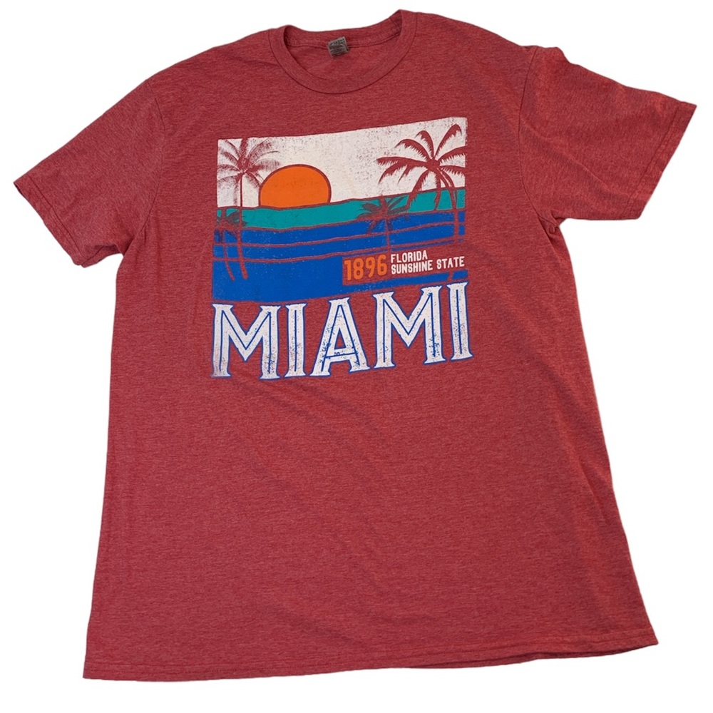 Miami Florida 1896 Sunshine State Graphic T-Shirt Size L